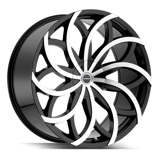 Strada Huracan 5x114.3/5x120 20x8.5 +30 Gloss Black Machined