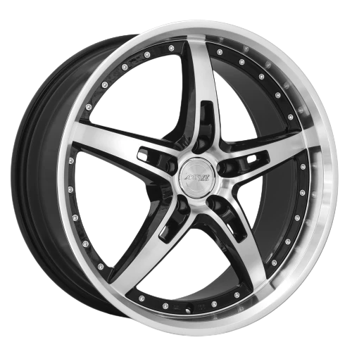 MRR GT5 5x100 - 5x120.65 19x8.5  +20-45 Black Machine Face Lip