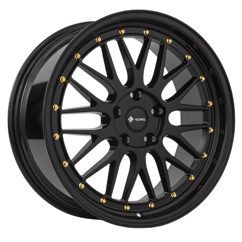 Vors VR8 5x114.3 19x9.5  +22 All Black Gold Rivet — product photo