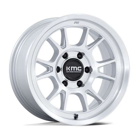 KMC KM729 RANGE 5X127 17x8.5 +0 GLOSS SILVER WITH MACHINED FACE