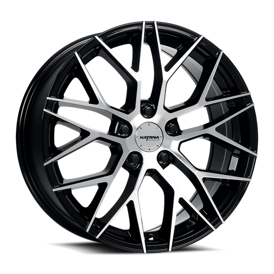 KATANA RACING KR01 5x100 17x7.5 +40 Glossy Black Machined Face