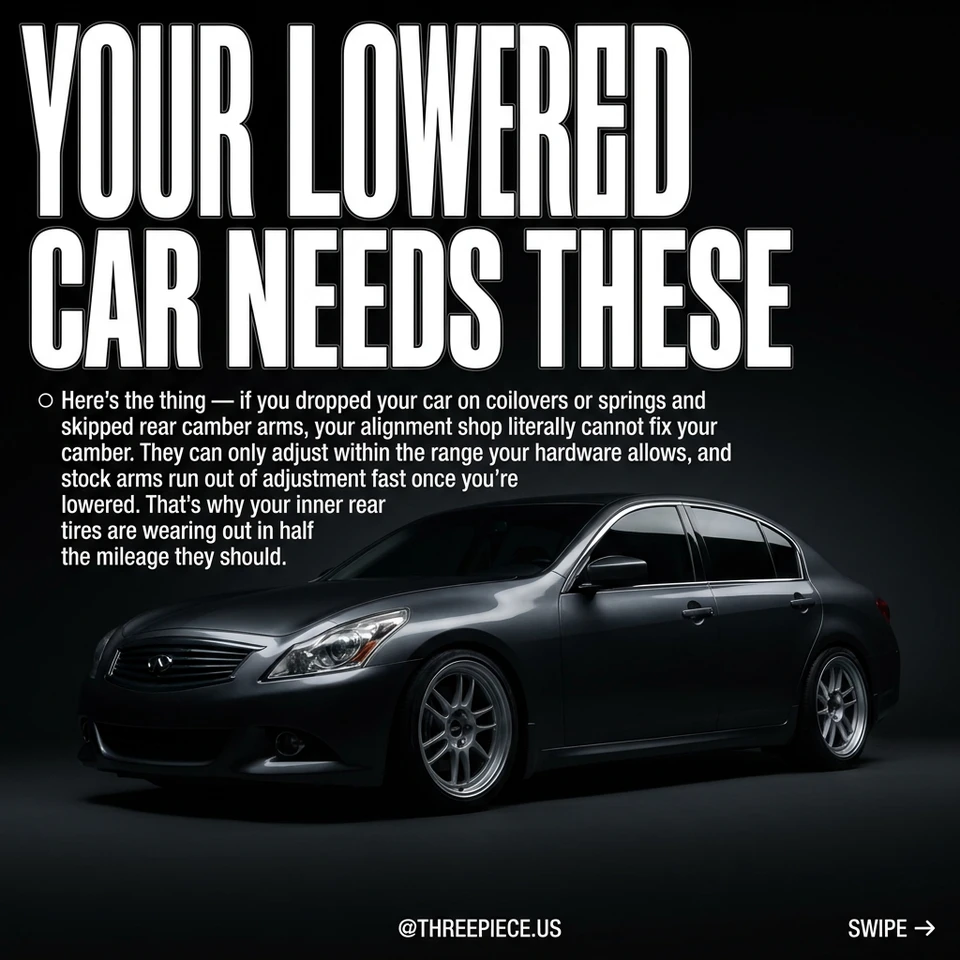 Rear Camber Arms Explained: Why Your Lowered Car Needs Them
