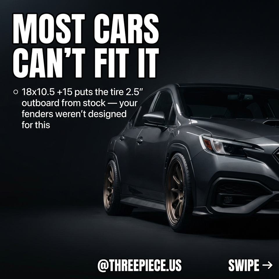 18x10.5 +15 Offset: Why Most Cars Need Fender Work (3 Exceptions)