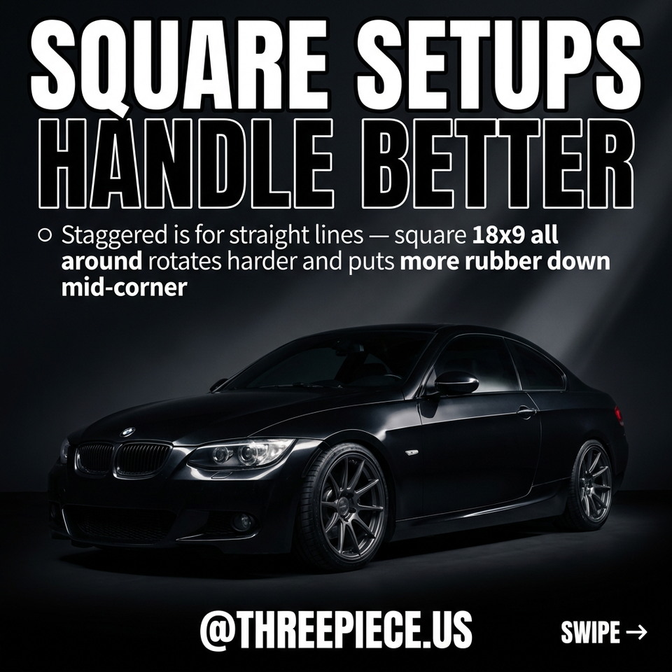 E92 335i Square vs Staggered: Why 18x9 All Around Beats Stagger