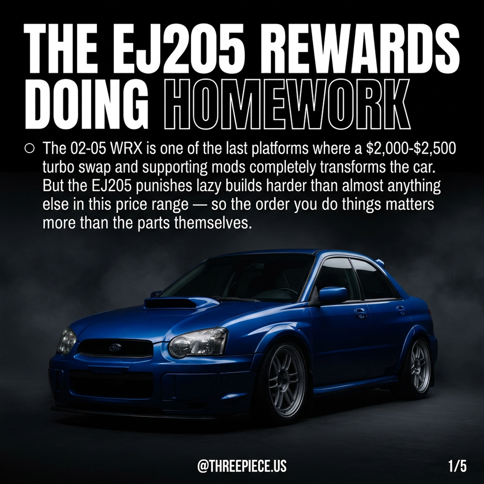 2002-2005 Subaru WRX GD Build Guide: EJ205 Mod Order