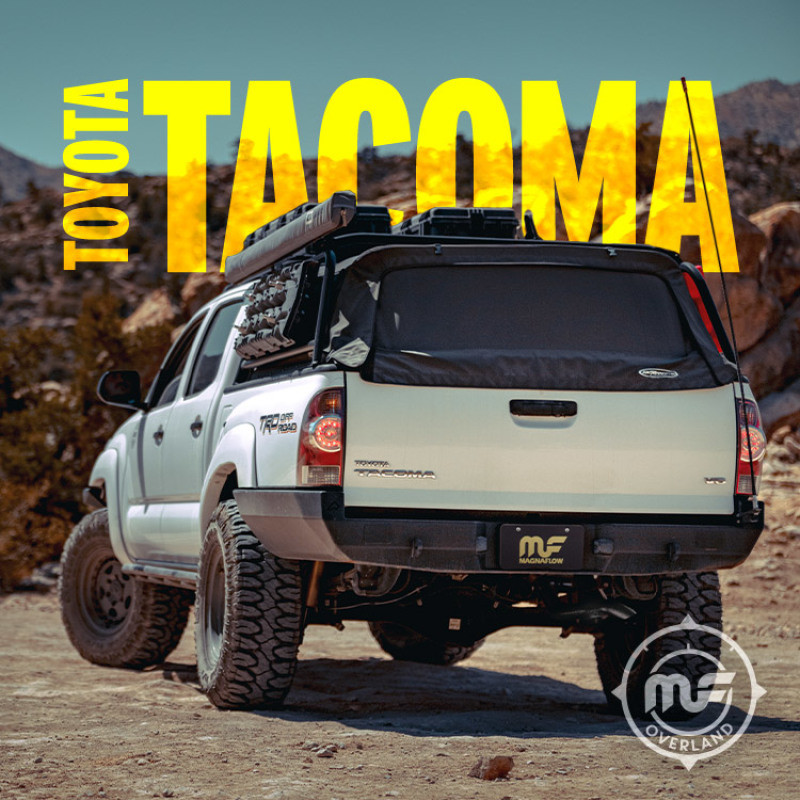 MagnaFlow Overland Series exhaust installed underside view on 4Runner
