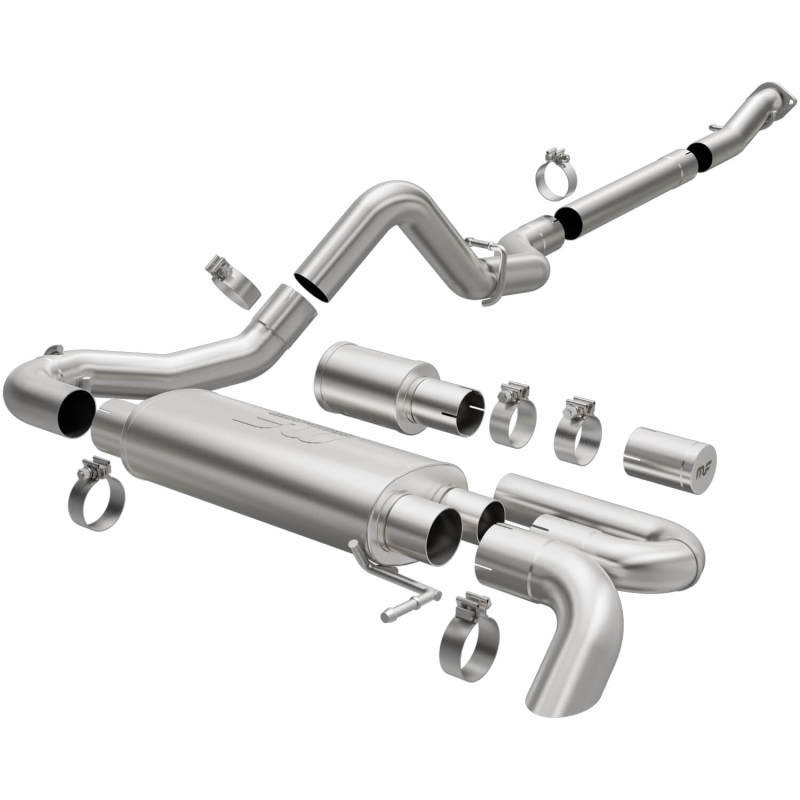 MagnaFlow Overland Series cat-back exhaust single straight driver exit no tip for Ford Bronco