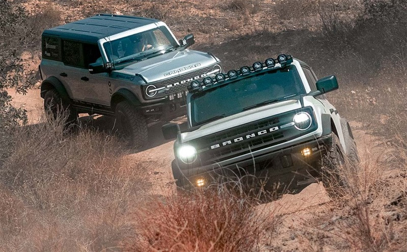 MagnaFlow Overland Series cat-back exhaust mounted on Ford Bronco