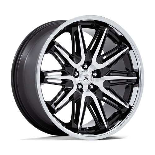 Asanti Black AB047 IMPERATOR 5X112 22x10.5 +38 GLOSS BLACK MACHINED WITH SS LIP