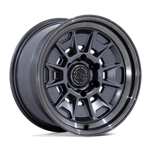 Black Rhino Hard Alloys BR021 MONDO 6X139.7 17x8.5 -10 MATTE GUNMETAL W/ GLOSS GRAY LIP