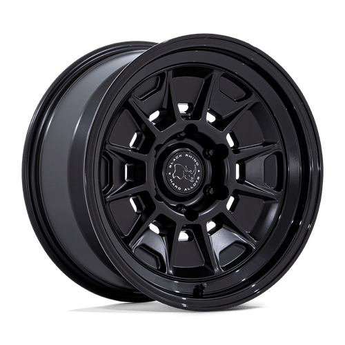 Black Rhino Hard Alloys BR021 MONDO 6X139.7 17x8.5 -10 MATTE BLACK W/ GLOSS BLACK LIP