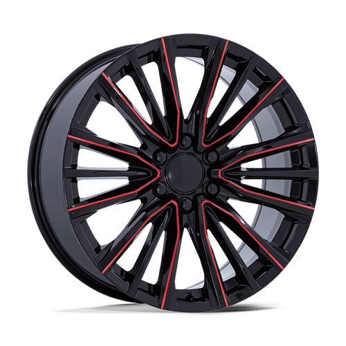 Performance Replicas PR223 6X139.7 26x10 +28 Gloss Black Milled Red
