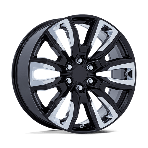 Performance Replicas PR225 6X139.7 22x9 +28 GLOSS BLACK WITH CHROME ACCENTS
