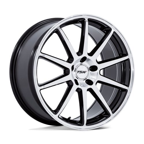 TSW TW004 CANARD 5X114.3 19x10.5 +43 GLOSS BLACK W/ MACHINED FACE