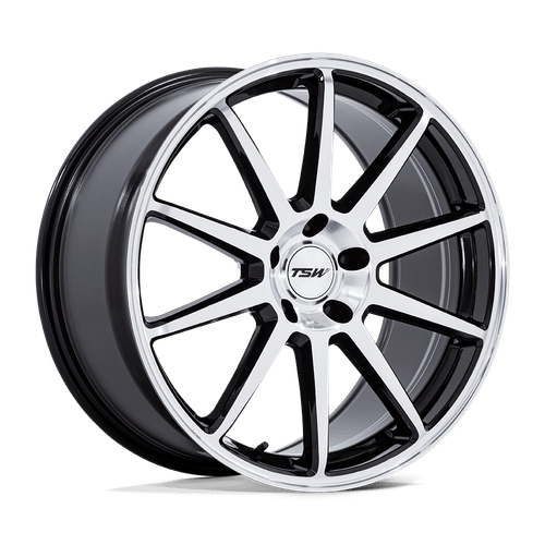 TSW TW004 CANARD 5X112 20x10.5 +38 GLOSS BLACK W/ MACHINED FACE