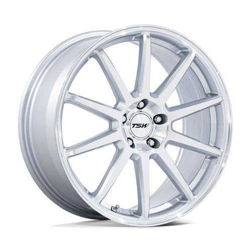 TSW TW004 CANARD 5X120 19x8.5 +25 GLOSS SILVER W/ MACHINED FACE