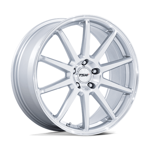 TSW TW004 CANARD 5X112 20x9 +27 GLOSS SILVER W/ MACHINED FACE