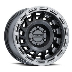 Raceline 957BS Halo 8X180 18x9 18 Black and Silver Lip