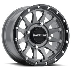 Raceline A95SG Trophy 4X110 14x7 10 Grey and Black Lip
