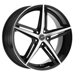 Platinum 440U Smooth Trip 5X112 17x8 +40 Gloss Black w/Diamond Cut Face