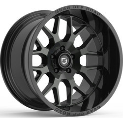 Gear Off Road 763B Raid 6x139.7 20x10 -12 Gloss Black with Lip Logo