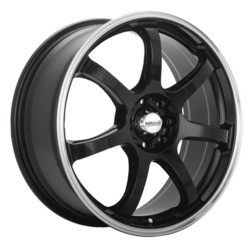 Maxxim 11B Knight 4X100/4x114.3 16x7 +40 Gloss Black w/Machined Lip