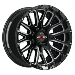 Worx 818BM 5x127/5X135 22x12 -44 Gloss Black w/ Milled Accents