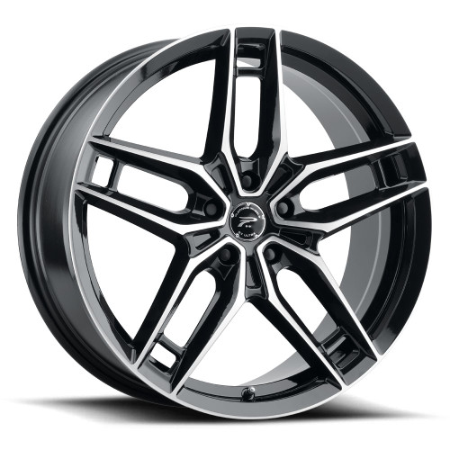 Platinum 464U Lotus 5x108 17x8 +40 Gloss Black w/Diamond Cut Face