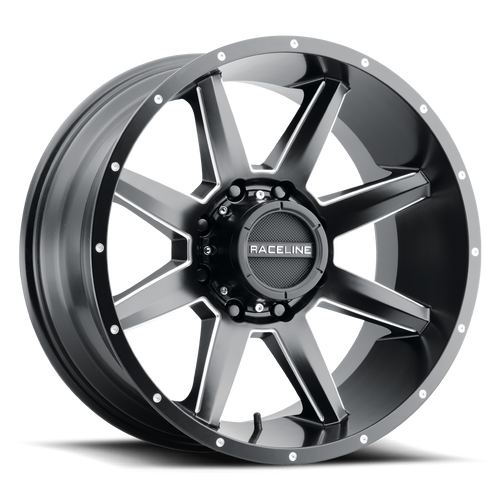 Raceline 954M Stryker 8x165.1 22x12 -44 Satin Black and Milled
