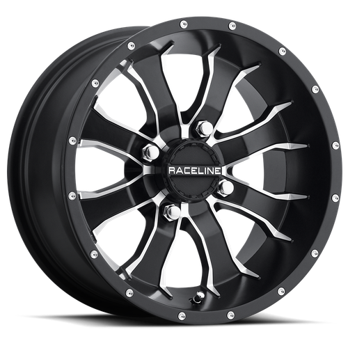 Raceline A77 Mamba ATV/UTV 4X110 12x7 Black with Machined Accents