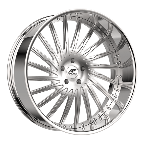 Amani Cultura 5x112/5X114.3 22x9 +32 Brush Center Chrome Lip