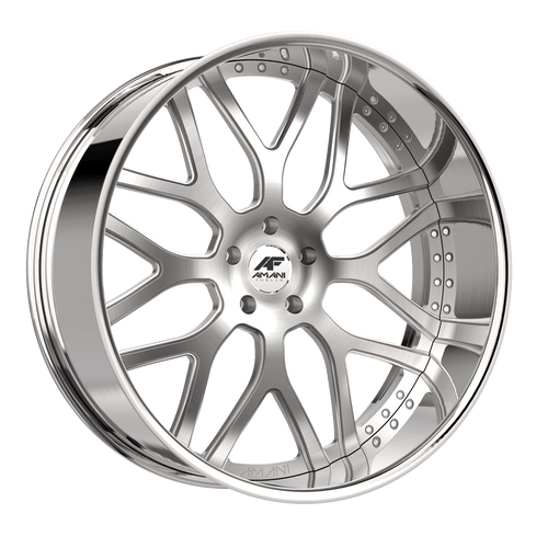 Amani Allora 5x115/5x120 22x10 +20 Brush Center Chrome Lip