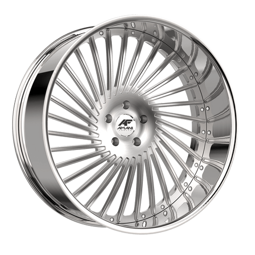 Amani Chile 5x115/5X120 22x10 +20 Brush Center Chrome Lip
