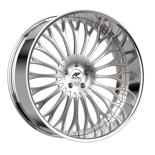 Amani Napoliano 5x115/5x120 22x10 +20 Brush Center Chrome Lip
