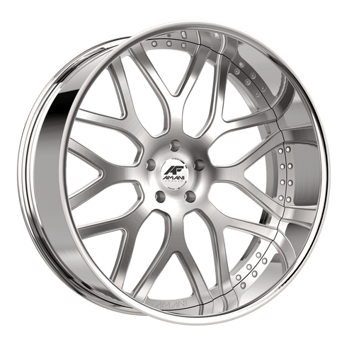 Amani Allora 5x120/5x127 24x9 +15 Brush Center Chrome Lip