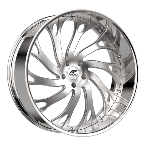 Amani Atlantic 5x120/5x127 26x10 +5 Brush Center Chrome Lip