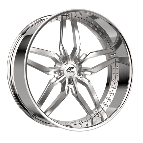 Amani Drift 5X127 26x10 +5 Brush center Chrome lip