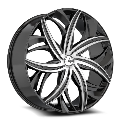 Azara AZA-541 5x108/5x114.3 20x8.5 +35 Gloss Black & Machined