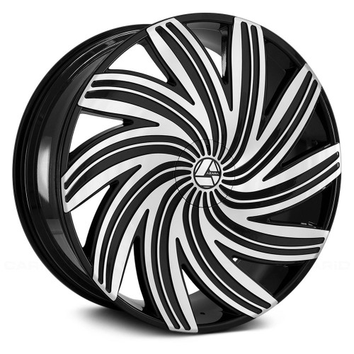 Azara AZA-502 5x108/5x114.3 22x8.5 +38 Gloss Black & Machined