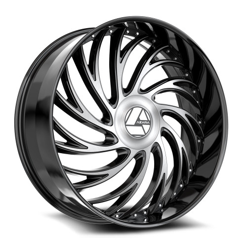 Azara AZX-101 5x108/5x114.3 20x8.5 +35 Gloss Black & Machined