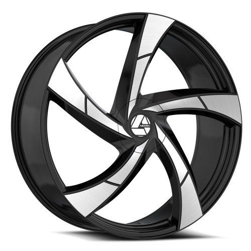 Azara AZA-524 5x112/5x114.3 18x8 +35 Gloss Black & Machined