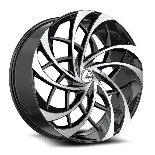 Azara AZA-540 5x114.3/5x120 22x8.5 +38 Gloss Black & Machined