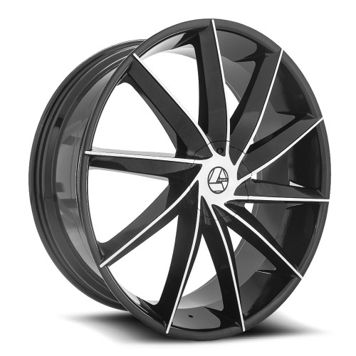 Azara AZA-506 5x115/5x120 28x9.5 +15 Gloss Black & Machined