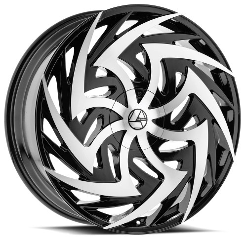 Azara AZA-520 5x115/5x120 28x9.5 +32 Gloss Black & Machined