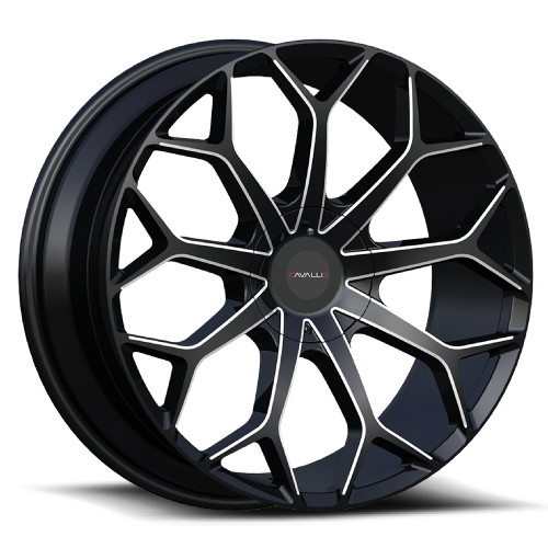 Cavallo CLV-22 5x108/5x114.3 22x8.5 +38 Gloss Black & Milled
