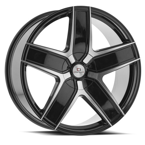 Cavallo CLV-C-31 5x110/5x114.3 20x8.5 +35 Gloss Black & Machined