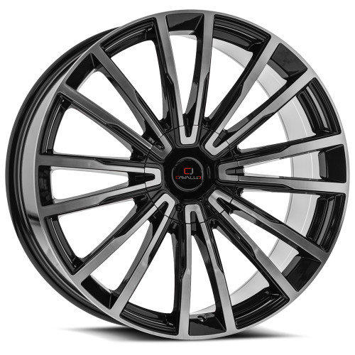Cavallo CLV-47 5x112/5x114.3 20x8.5 +35 Gloss Black & Machined