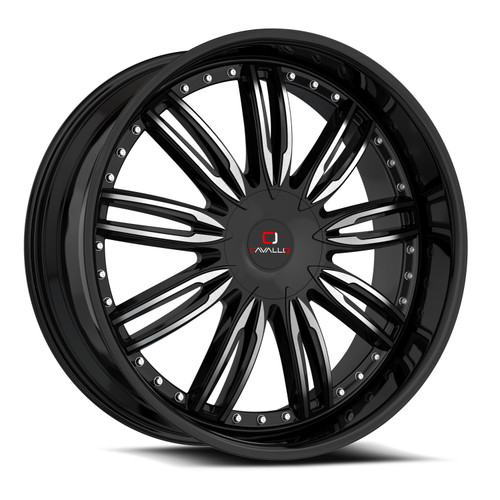 Cavallo CLV-54 5x112/5x114.3 22x8.5 +38 Gloss Black & Machined