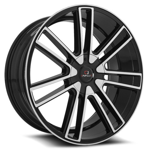 Cavallo CLV-21 5x114.3/5x120 20x8.5 +35 Gloss Black & Machined