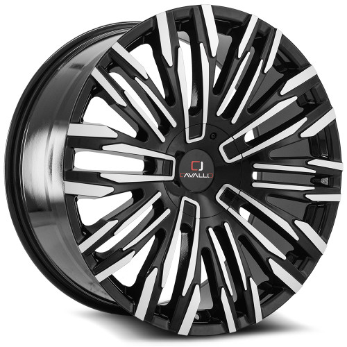 Cavallo CLV-28 6x135/6x139.7 22x9.5 +15 Gloss Black & Machined